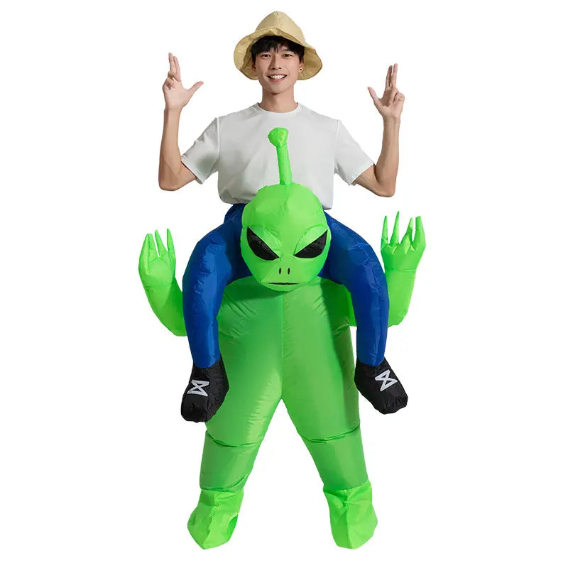 déguisement alien gonflable vert